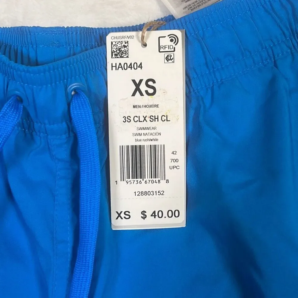 Adidas 3 STRIPES CLASSIC LENGTH SWIM SHORTS HA0404 swim trunks‎ NWT Men X-small